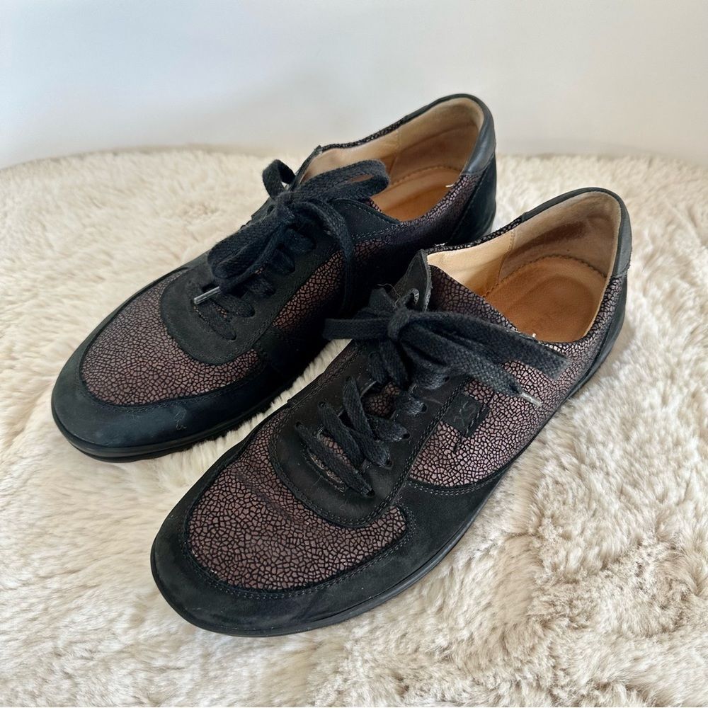 Hartjes XS Black Suede & Copper Casual Sneaker, size UK 6.5/ US 9